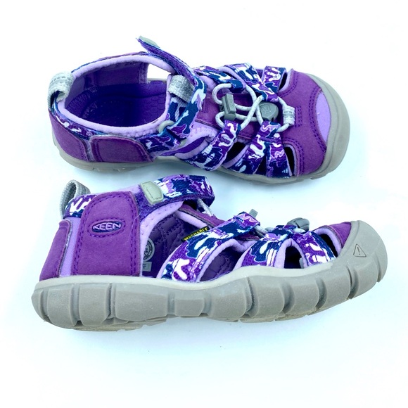 Girls Keen Waterproof Active Outdoor Sandals Shoes Camouflage Camo Purple 11 EUC - Picture 3 of 5